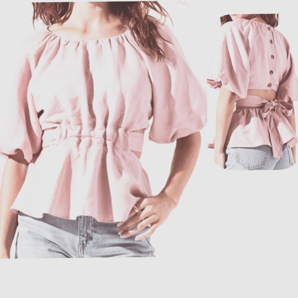 ASTR Pink Cut Out Back Pink Blouse Ladies Pink Top Size Medium